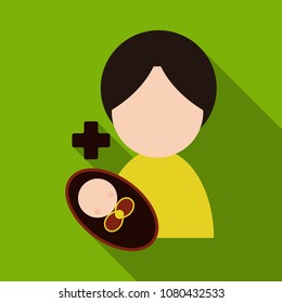 Mother and her baby. Isolated objects on background. Vector illustration.