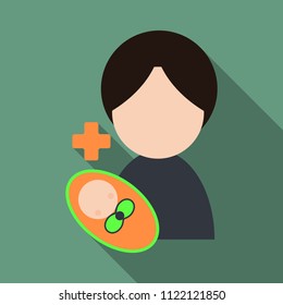 Mother and her baby. Isolated objects on background. Vector illustration.