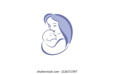 Mother With Her Baby, Mother's Day Logo