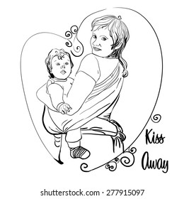 Mother with her baby in a sling