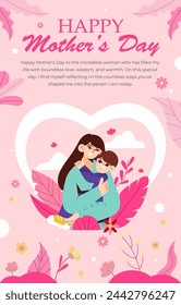 Mother and Her Child in Mother Day Poster