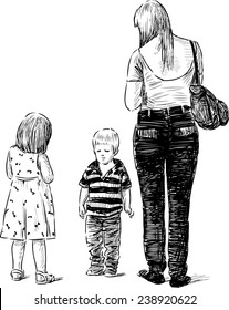 mother with her children