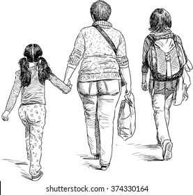 mother with her children