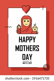 Mother and her kids poster design. Easy to edit with vector file. Can use for your creative content. Especially about mother day campaign in this may.