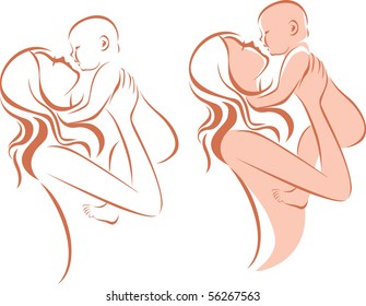 Mother holding a baby