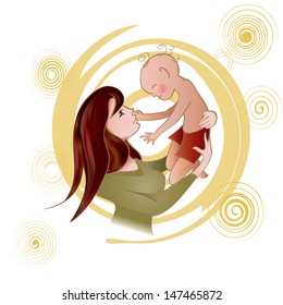 mother holding a baby in her arms