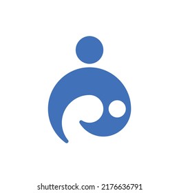 mother holding baby logo design illustration