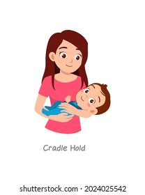 Mother Holding Baby With Pose Named Cradle Hold