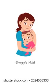 mother holding baby with pose named shoulder hold