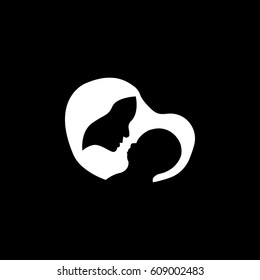 Mother holding a baby silhouette