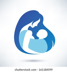 Mother Holding Baby Sling Vector Symbol Stock Vector (Royalty Free ...