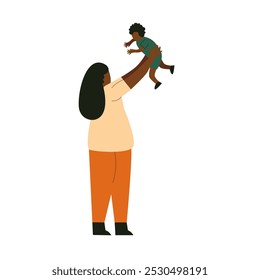 a mother is holding a child illustrations