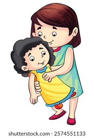 Mother holding a child vector illustration