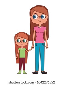 mother holding hand with her daughter