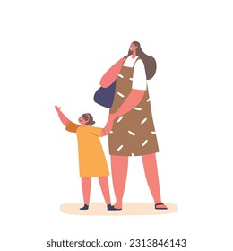 Mother Holding Hand Of Little Daughter, Symbolizing Love, Guidance, And Protection. Heartwarming Bond