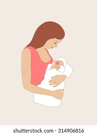 Mother holding her baby