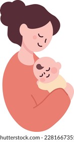 mother holding a sleeping baby