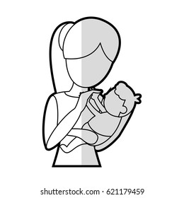 mother holding son lovely