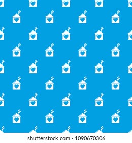 Mother house pattern vector seamless blue repeat for any use