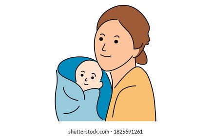 Mother hug her child. Happy mother day