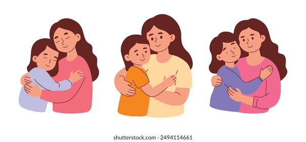 Mother Hug His Daughter, Parenting Concept