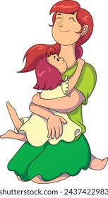mother hugging her little daughter
