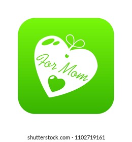 Mother icon green vector isolated on white background