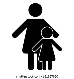 Mother icon, kid vector icon. mother daugther pictogram icon vector illustration design