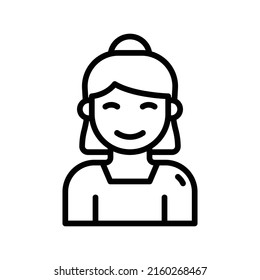 Mother Icon. Line Art Style Design Isolated On White Background