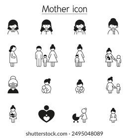 Mother icon set illustration graphic design