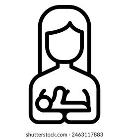 Mother icon in thin line style. Vector illustration graphic design