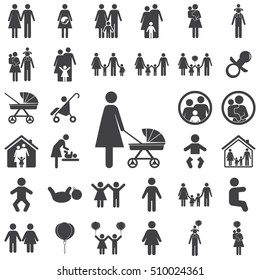 Mother Icon in trendy flat style isolated on white background. Vector illustration. Family set of icons