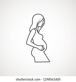 mother icon. vector icon of a pregnant woman - Vector .