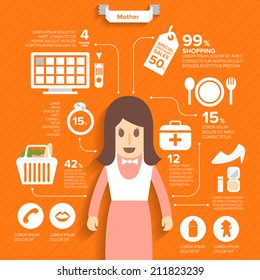 Mother Infographics Vector.