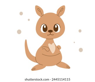 Mother Kangaroo Happy Mam Wallaby Character. Cartoon Australian Animals Vector flat cartoon illustration for your design