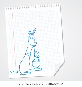 Mother kangaroo with her baby