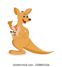 Mother kangaroo with her kid vector illustration