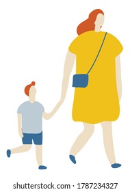 Mother With Kid Flat Vector