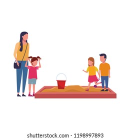 Mother with kids