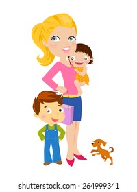 Mother and kids