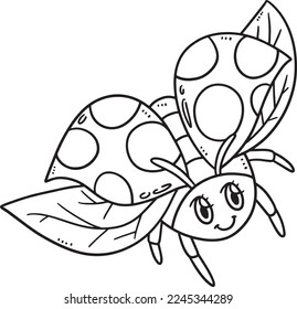 Mother Ladybug Isolated Coloring Page for Kids