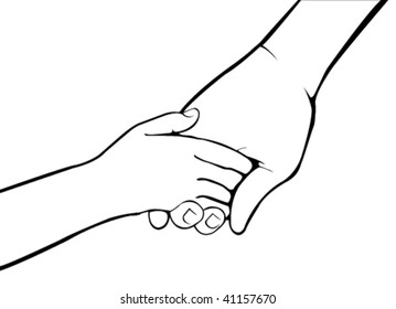 Kid Holding Parents Hand Drawing Images Stock Photos Vectors Shutterstock