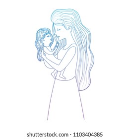 mother lifting daughter characters