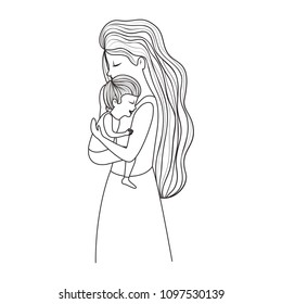 mother lifting son characters