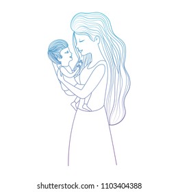 mother lifting son characters