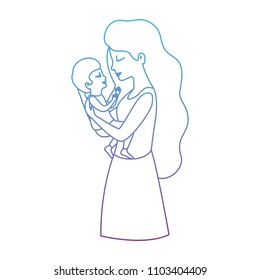 mother lifting son characters