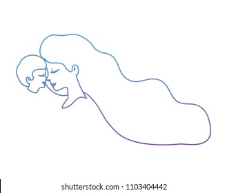 mother lifting son characters