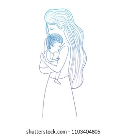 mother lifting son characters