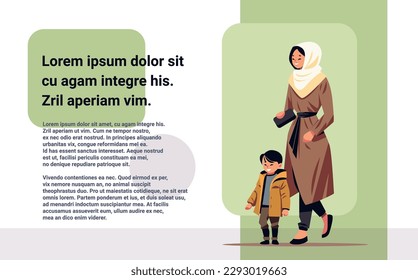 mother and little boy walking together asian woman taking son to school or kindergarten motherhood happy family concept