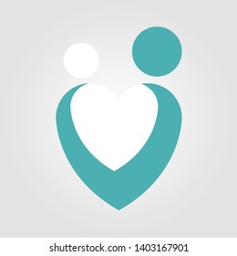 Mother love icon on white background